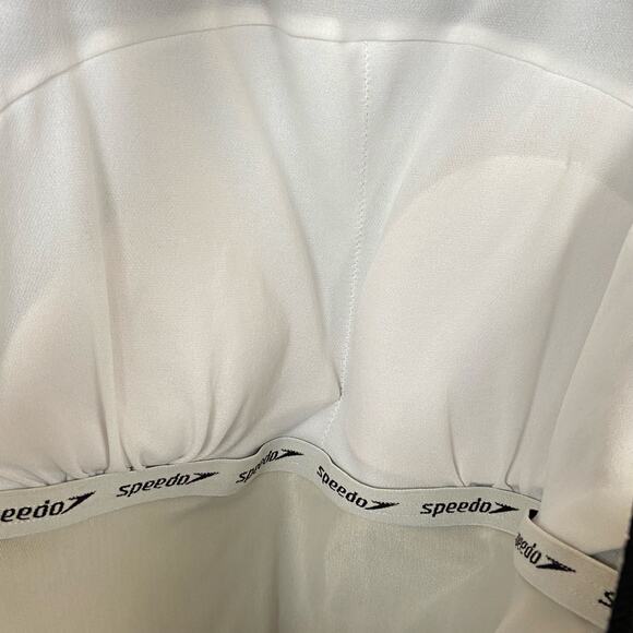 Speedo Women's Endurance+ Black Stripe High Neck One Piece Swimsuit Size 14 - Picture 10 of 10